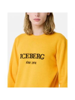 Sweter z okrągłym dekoltem Iceberg pomarańczowy