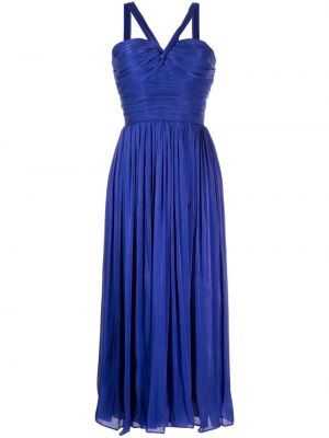 Плисирана коктейлна рокля Costarellos синьо