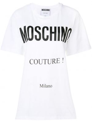 Тениска с принт Moschino бяло