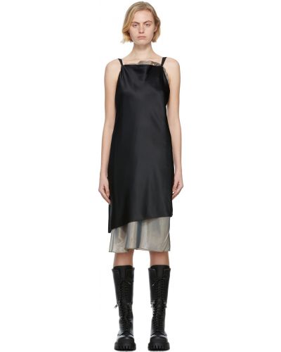 Černé saténové šaty Helmut Lang