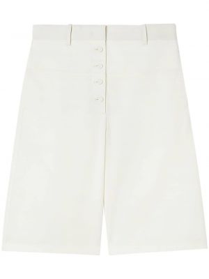 Bombažne svilene bermuda kratke hlače Jil Sander bela