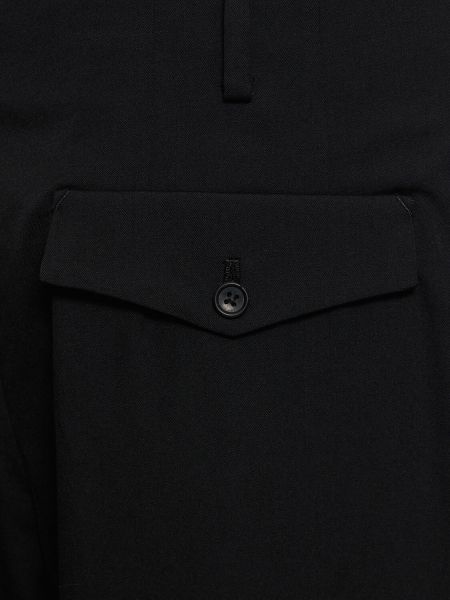 Volnene hlače Yohji Yamamoto črna