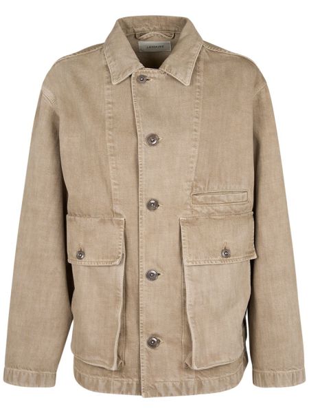 Chaqueta de algodón Lemaire beige