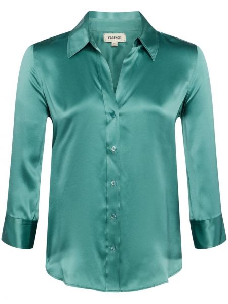 Šilkinė marškiniai L'agence žalia