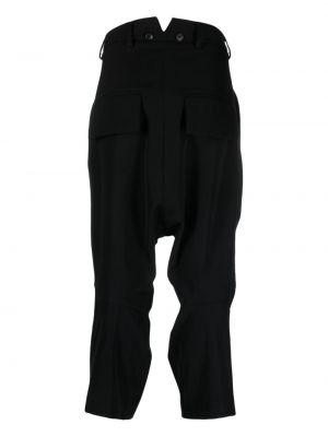 Vlněné rovné kalhoty Rundholz černé
