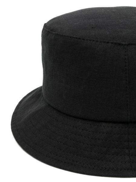 Lněný klobouk Paul Smith černý