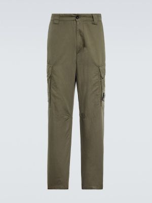 Bavlněné lněné cargo kalhoty C.p. Company zelené