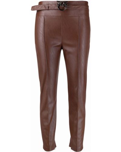 Pantalones con hebilla Pinko marrón