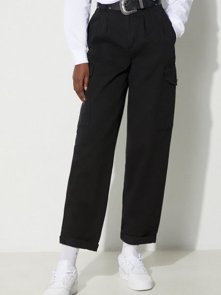 Pantaloni cargo cu talie înaltă din bumbac Carhartt Wip negru