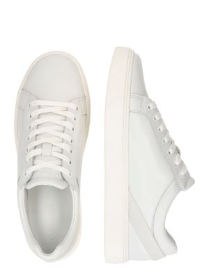 Sneakerși cu șireturi cu dungi din dantelă Calvin Klein alb