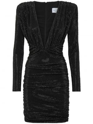 Kleid mit v-ausschnitt mit kristallen Philipp Plein schwarz