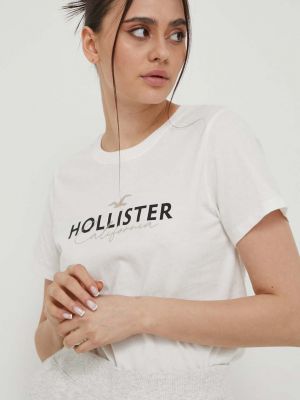 Памучна тениска Hollister Co. бяло