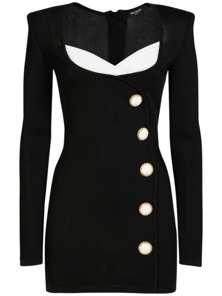 Mini vestido de viscosa Balmain negro