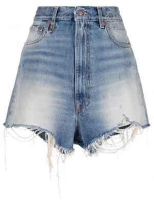 Jeansshorts med sliten R13 blå