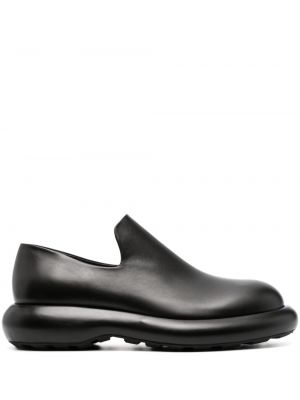 Pantofi loafer din piele cu platformă Jil Sander negru