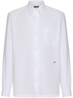 Ľanová košeľa Dolce & Gabbana biela