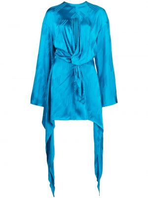 Dlouhé šaty s potlačou The Attico modrá