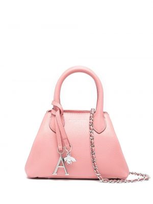 Lær mini bag Aspinal Of London rosa