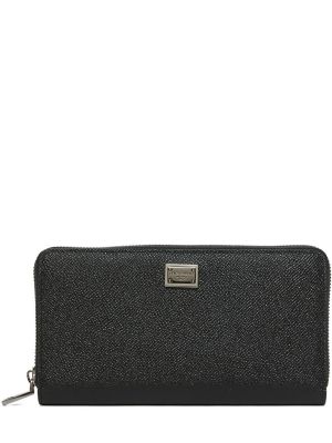 Kožená peňaženka na zips Dolce & Gabbana čierna