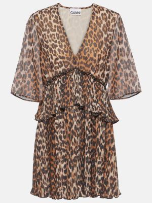 Kleid mit print mit leopardenmuster Ganni