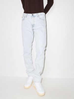 Gestreifte slim fit skinny jeans mit print Off-white