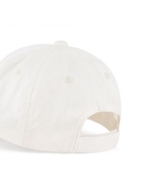 Haftowana czapka z daszkiem bawełniana Armani Exchange biała