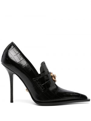 Pantofi cu toc din piele de lac Versace negru