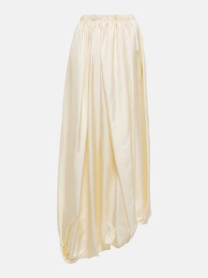 Hodvábna dlhá sukňa The Row biela