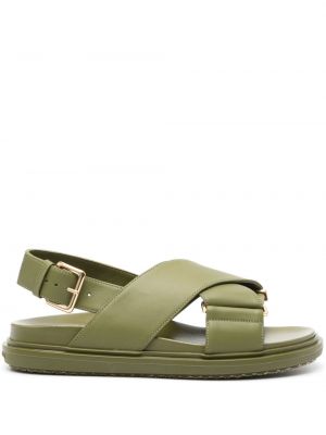 Kožené sandály Marni zelené