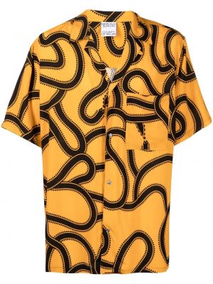 Gyvatės rašto raštuota marškiniai Marcelo Burlon County Of Milan geltona