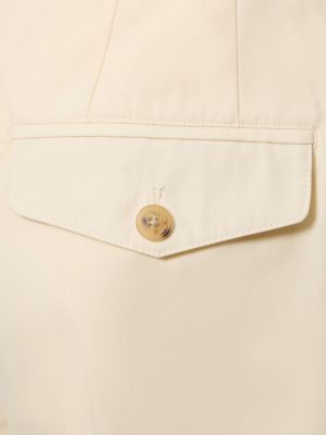 Plisirane bombažne hlače chino iz najlona Dunst bela