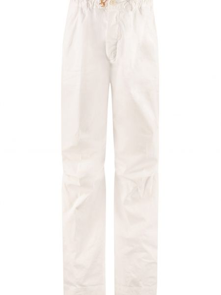 Хлопковые брюки с высокой талией Dsquared2 белые