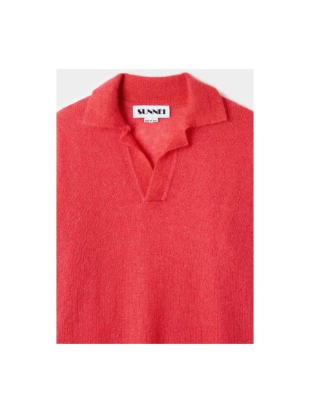 Camisa de punto de lana mohair Sunnei rojo