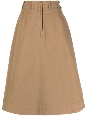 Plisovaná midi sukňa Aspesi hnedá