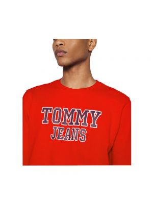 Jersey de tela jersey de cuello redondo Tommy Hilfiger rojo