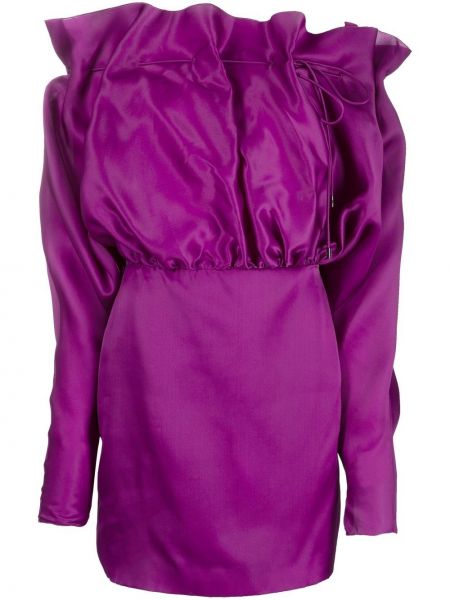 Копринена мини рокля Tom Ford виолетово