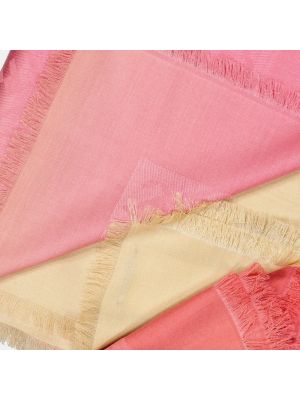 Bufanda con flecos de seda de tejido jacquard Fendi rosa