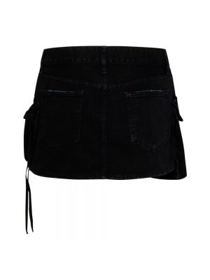 Mini falda desgastada de algodón The Attico negro