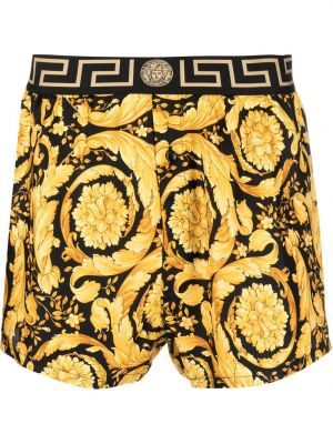 Seiden shorts mit print Versace gelb