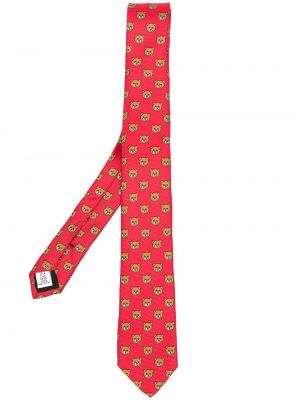 Corbata con estampado Moschino rojo
