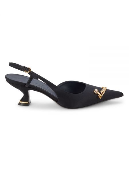 Кожаные туфли с пяткой на пятке с логотипом Rita Lanvin черный
