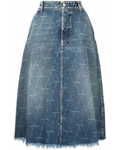 Džínová sukně s oděrkami Balenciaga