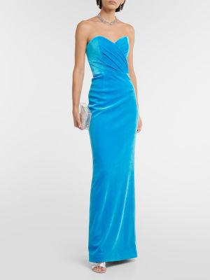 Βελούδινη μάξι φόρεμα Rebecca Vallance μπλε