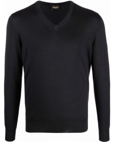 Jersey de punto con escote v de tela jersey Drumohr negro