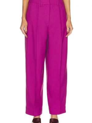 Плиссированные брюки Ganni фиолетовые