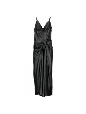 Sukienka długa z dekoltem w serek Maison Margiela czarna