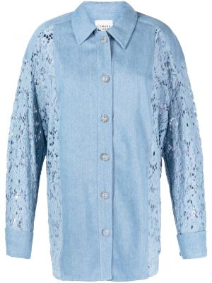 Čipkovaná rifľová košeľa Edward Achour Paris