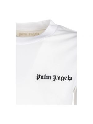 Camiseta de manga larga slim fit de algodón Palm Angels blanco