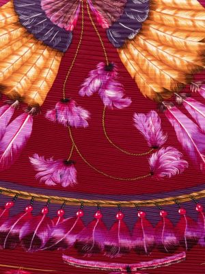 Echarpe en soie plissée Hermès violet