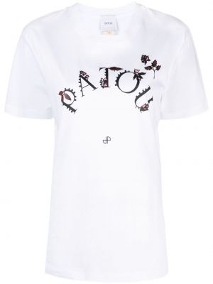 T-krekls ar ziediem ar apdruku Patou balts